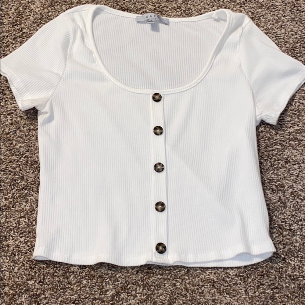 Cropped Button Up Tee